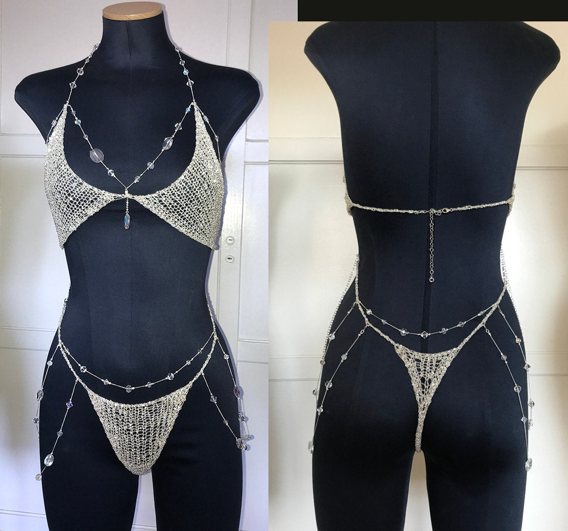 Large Crystal Bikini Set