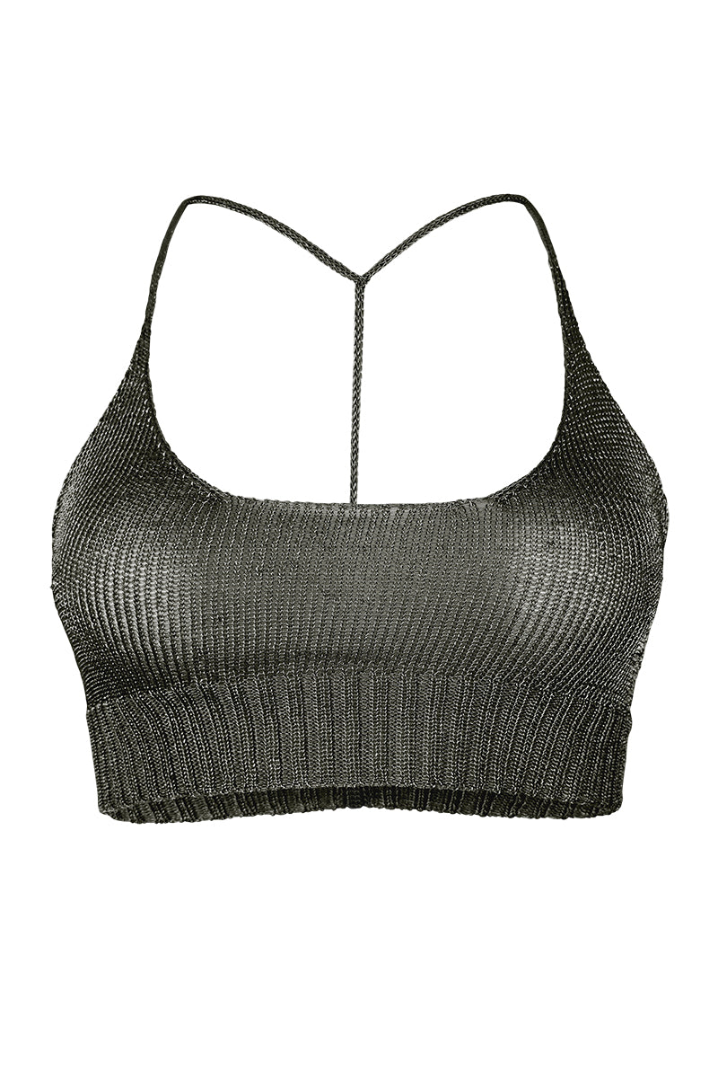 Sparkly Yarn Knit Bralette