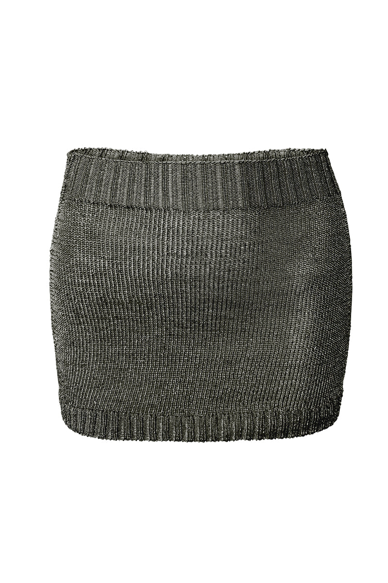 Sparkly Yarn Knit Mini Skirt