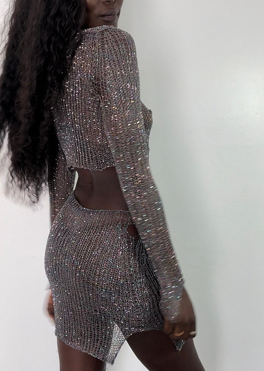 Dean Metal Long Sleeve Crop Top