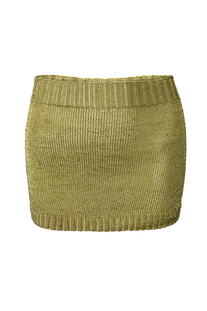 Sparkly Yarn Knit Mini Skirt