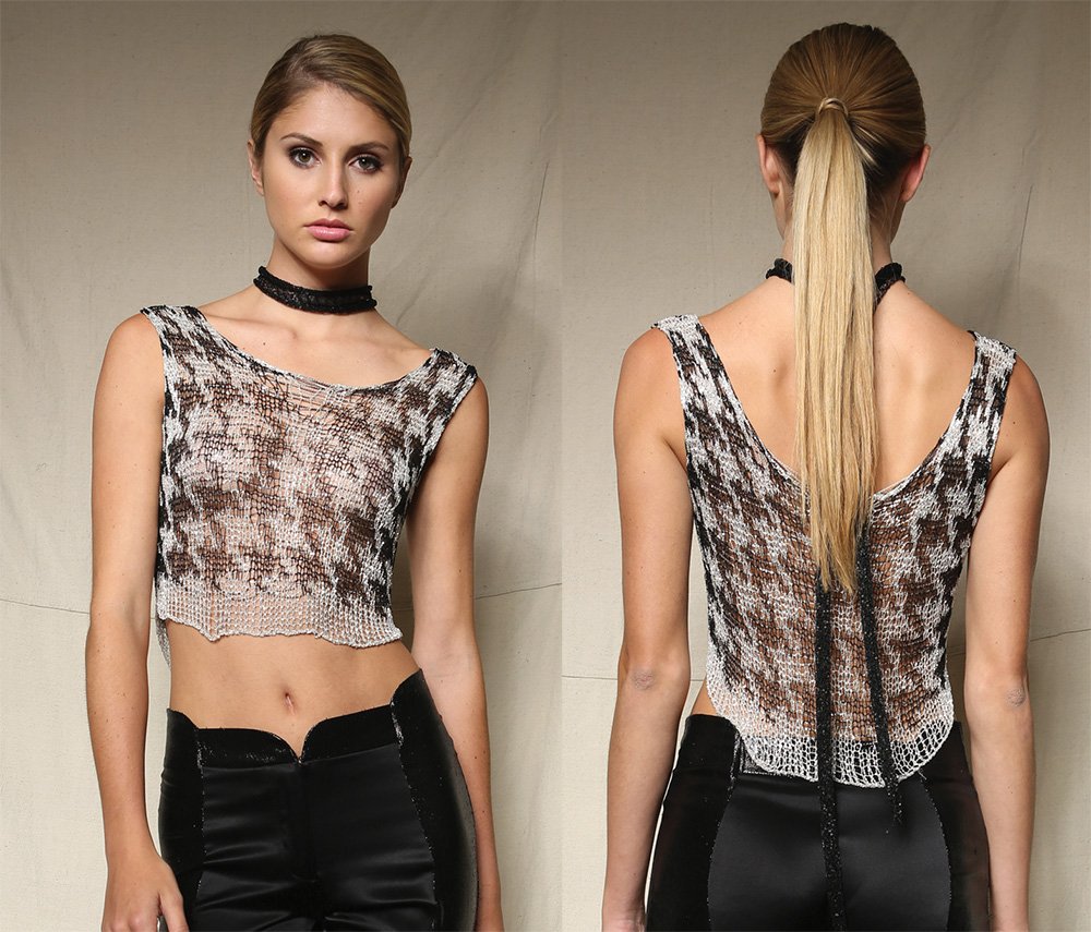Chain Houndstooth Tank