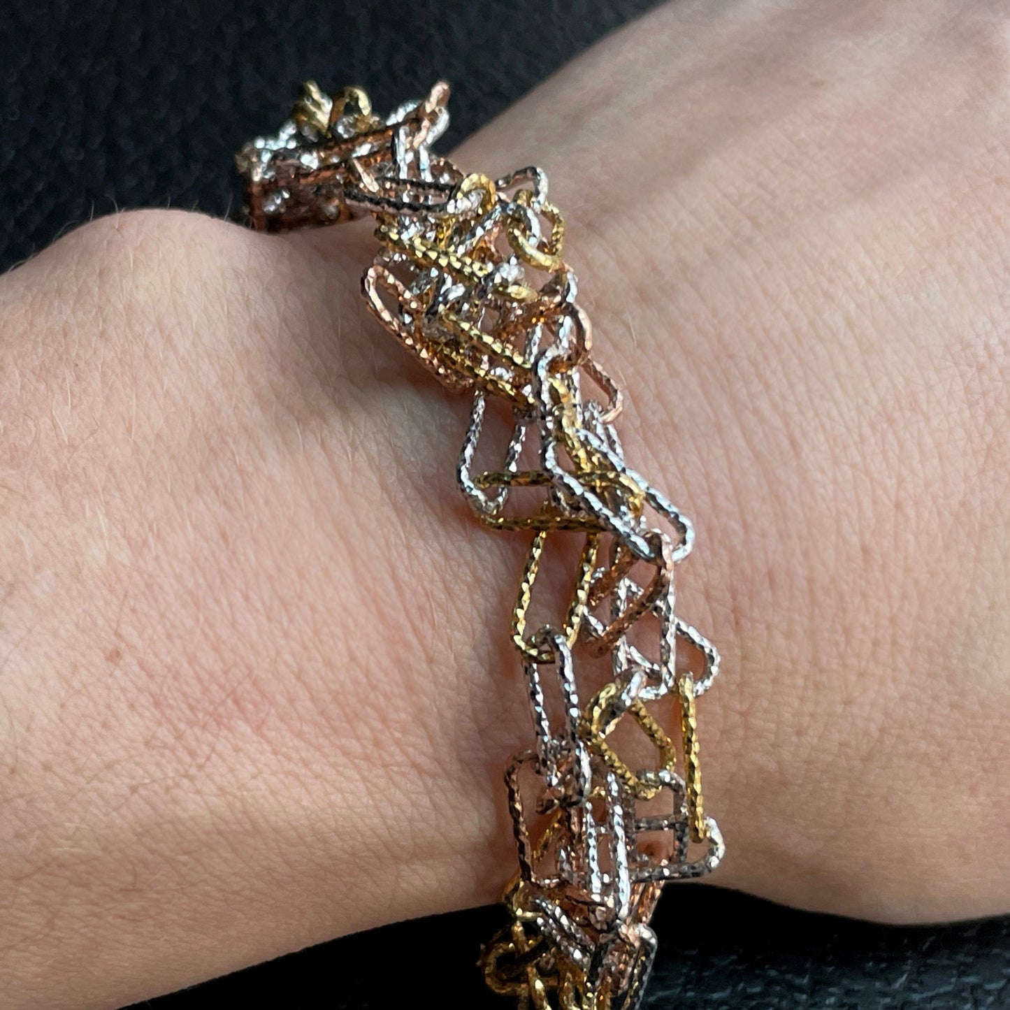Rainbow Vermeil Paperclip Bracelet