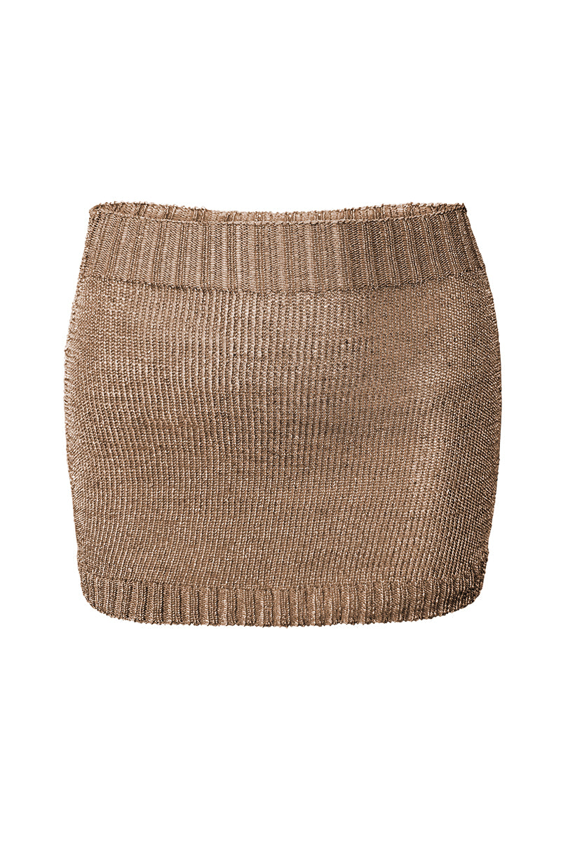 Sparkly Yarn Knit Mini Skirt