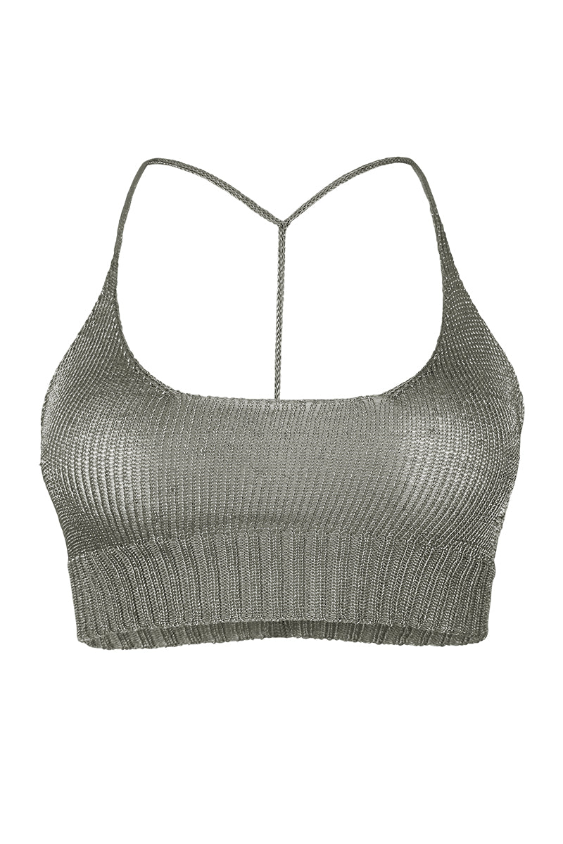 Sparkly Yarn Knit Bralette