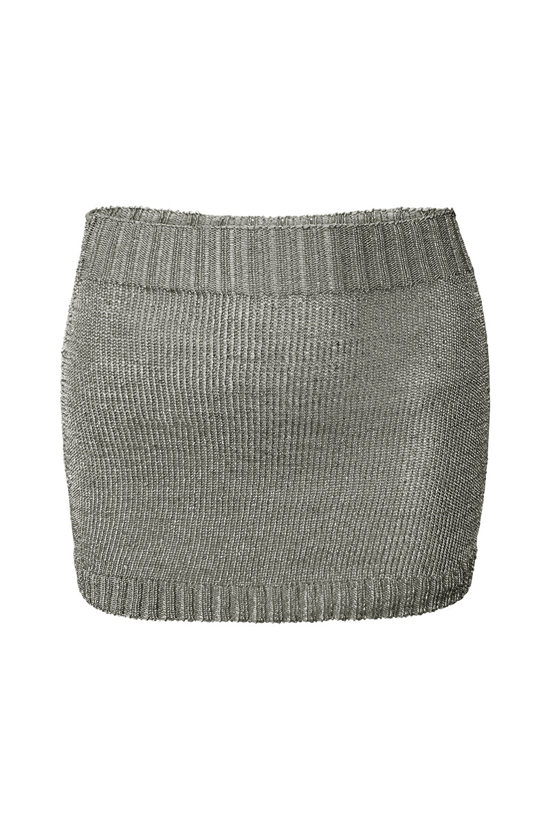 Sparkly Yarn Knit Mini Skirt