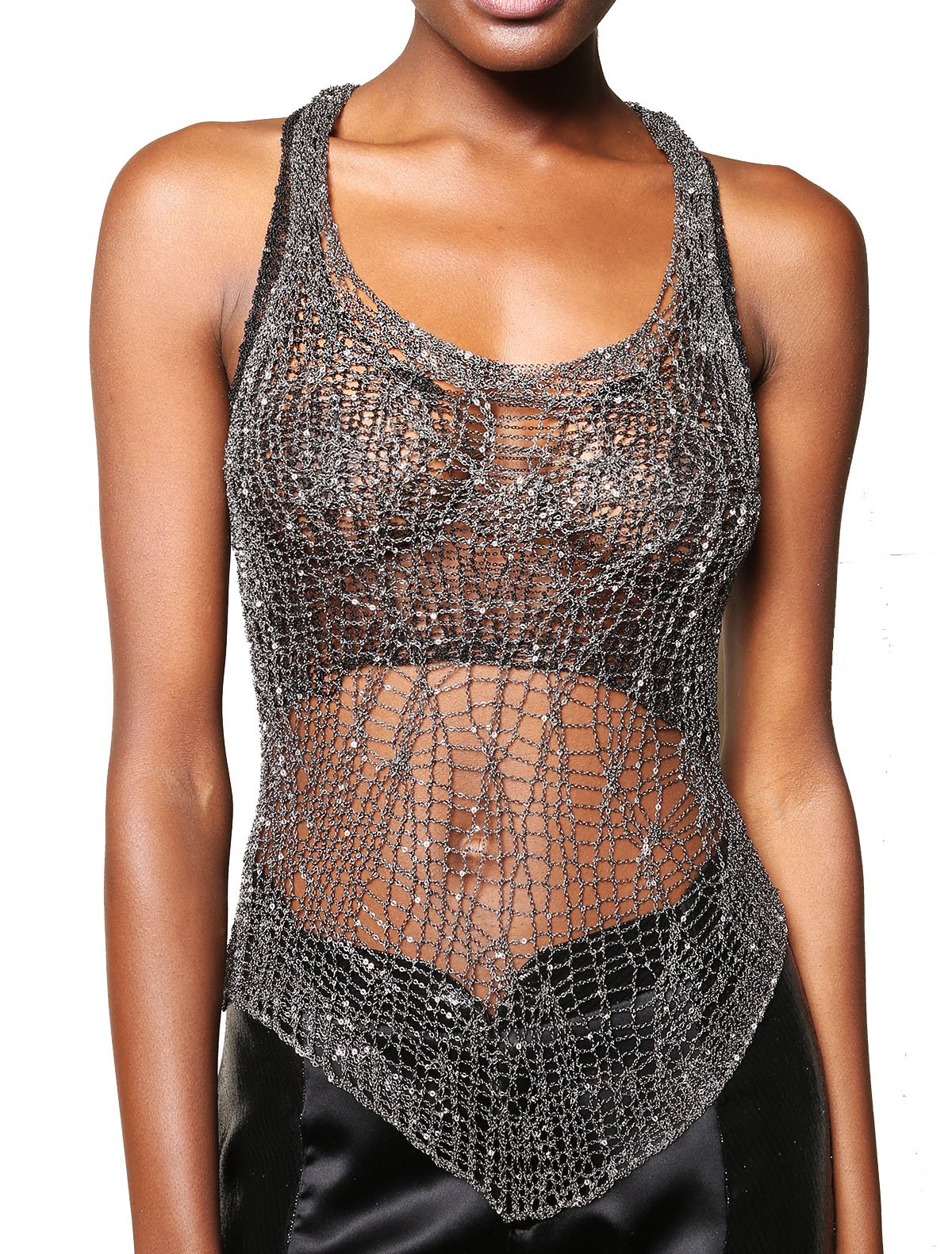 Metal Spiderweb Racerback Tank Top