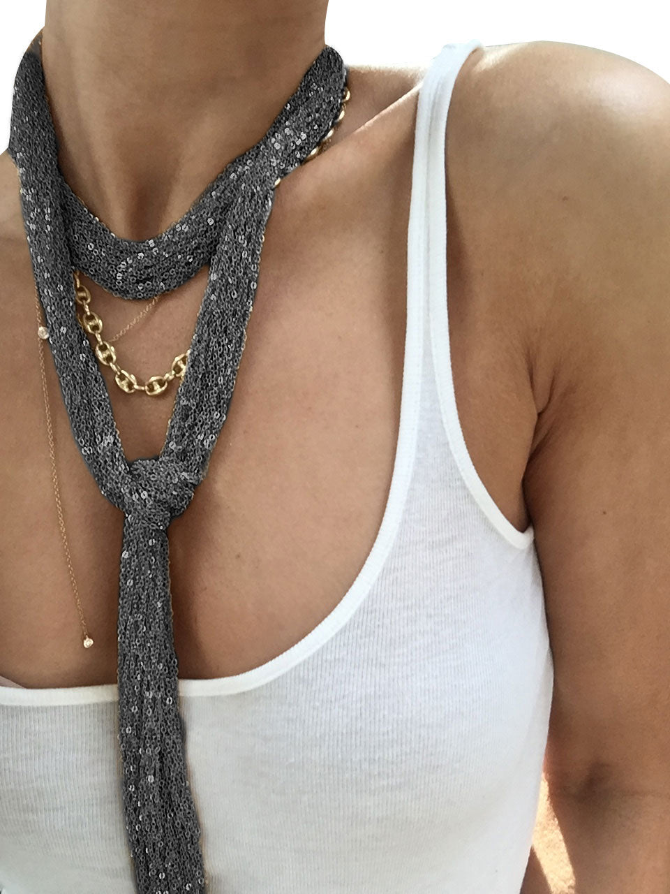 Patented Chain Skinny Scarves