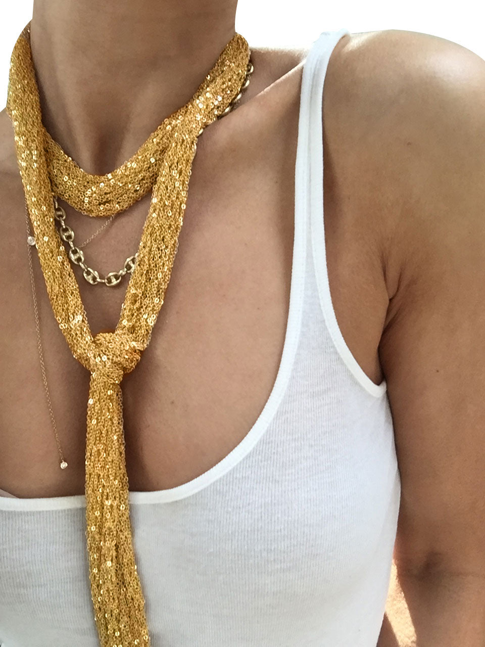 Patented Chain Skinny Scarves