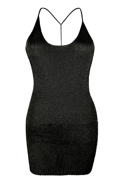 Sparkly Yarn Knit Mini Dress