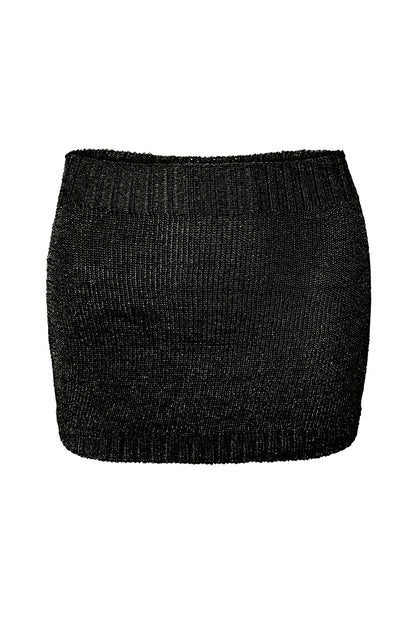 Sparkly Yarn Knit Mini Skirt