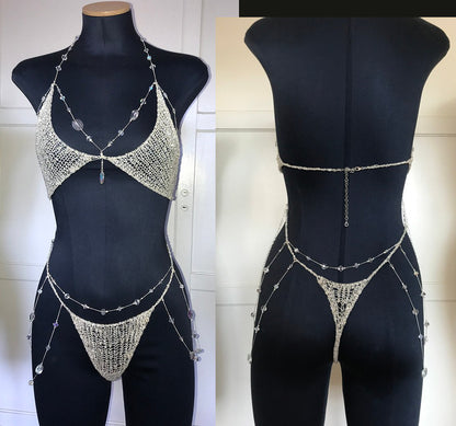 Large Crystal Bikini Set