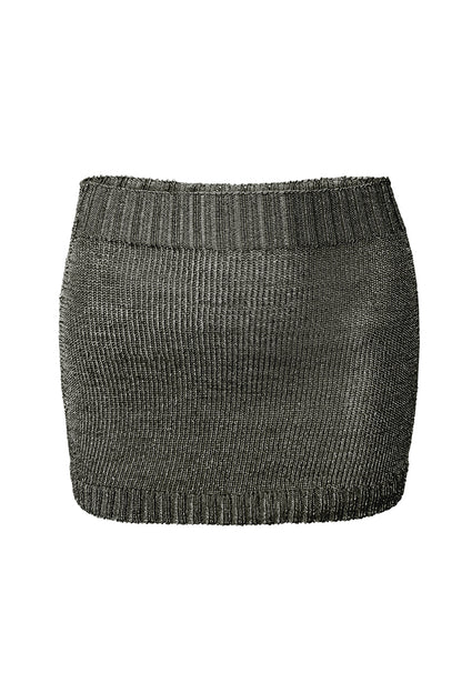 Sparkly Yarn Knit Mini Skirt