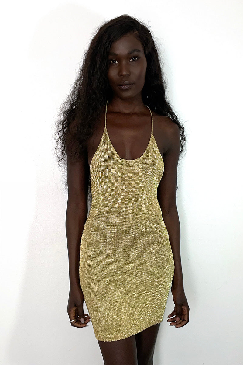 Sparkly Yarn Knit Mini Dress