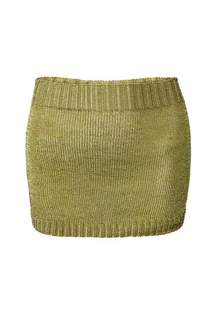 Sparkly Yarn Knit Mini Skirt