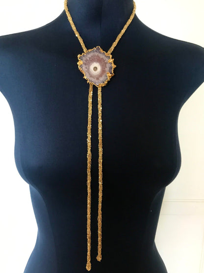 Gemstone Chain Bolo Tie Laureate