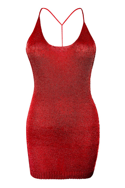 Sparkly Yarn Knit Mini Dress