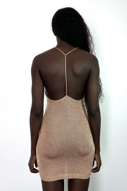 Sparkly Yarn Knit Mini Dress