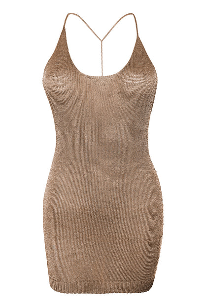 Sparkly Yarn Knit Mini Dress