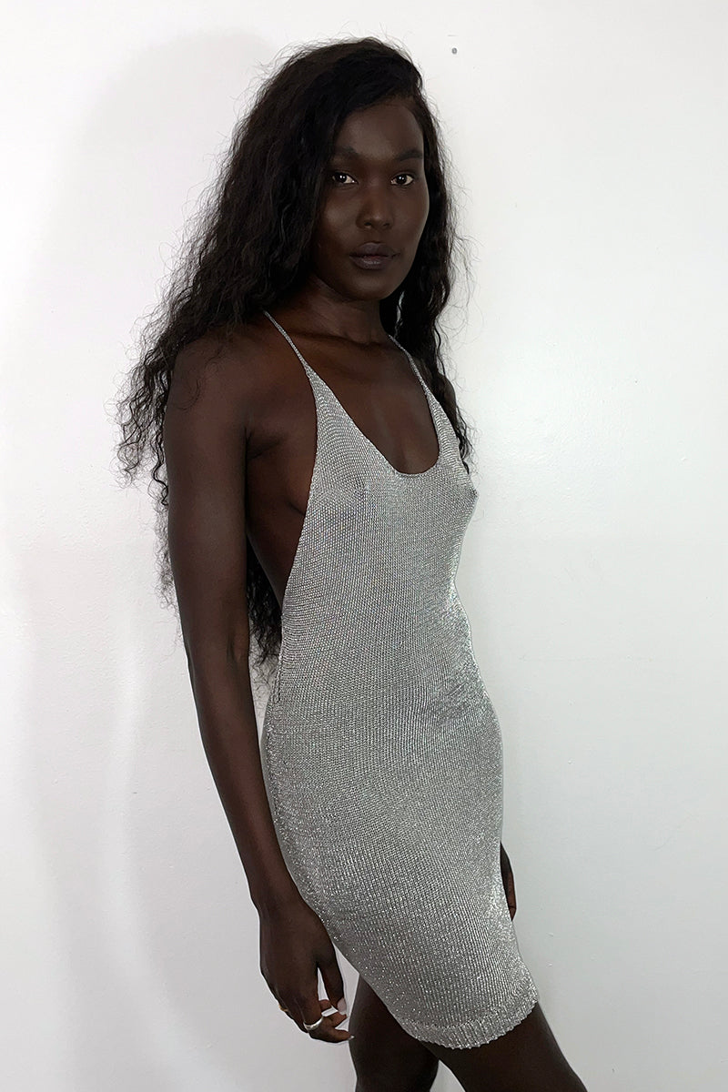 Sparkly Yarn Knit Mini Dress