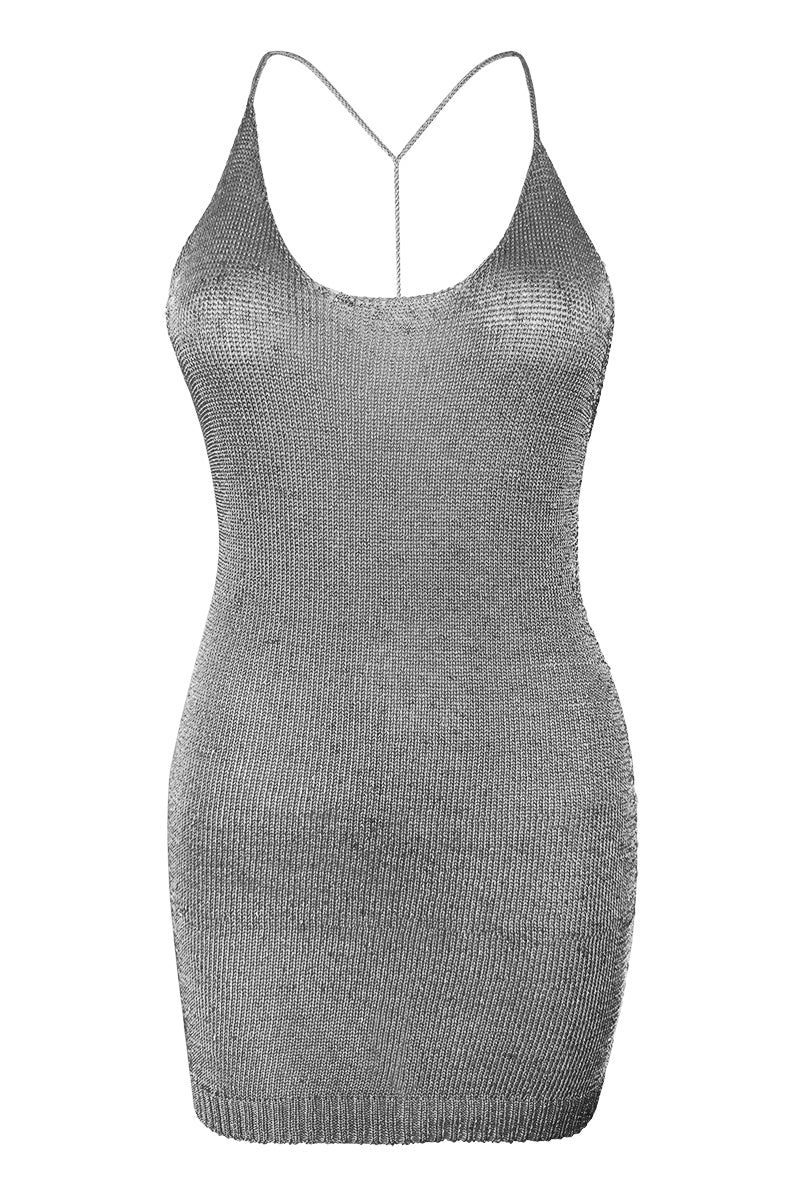 Sparkly Yarn Knit Mini Dress