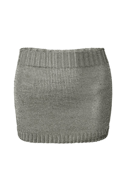 Sparkly Yarn Knit Mini Skirt