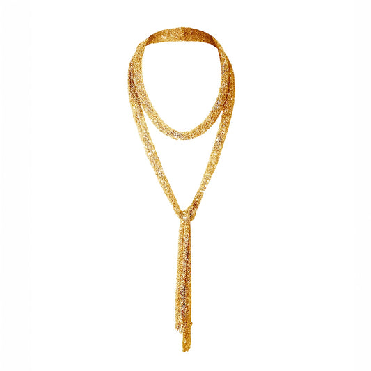 Skinny Scarf Necklace - Gold