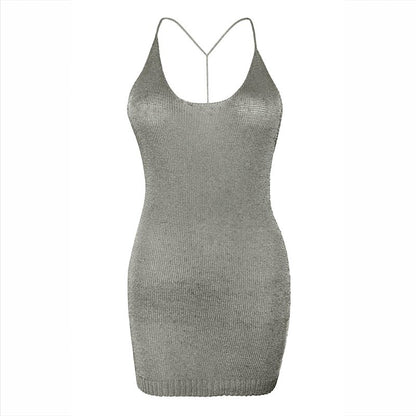 Sparkly Yarn Knit Mini Dress
