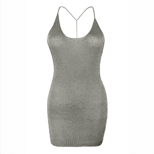Sparkly Yarn Knit Mini Dress